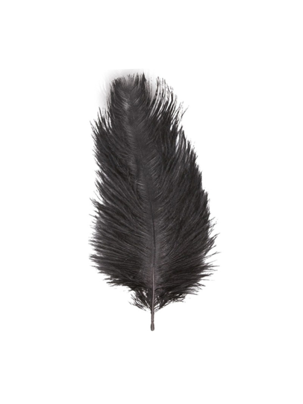 Grande plume d’autruche noire 55–60 cm – Accessoire premium pour tricorne et costumes nobles