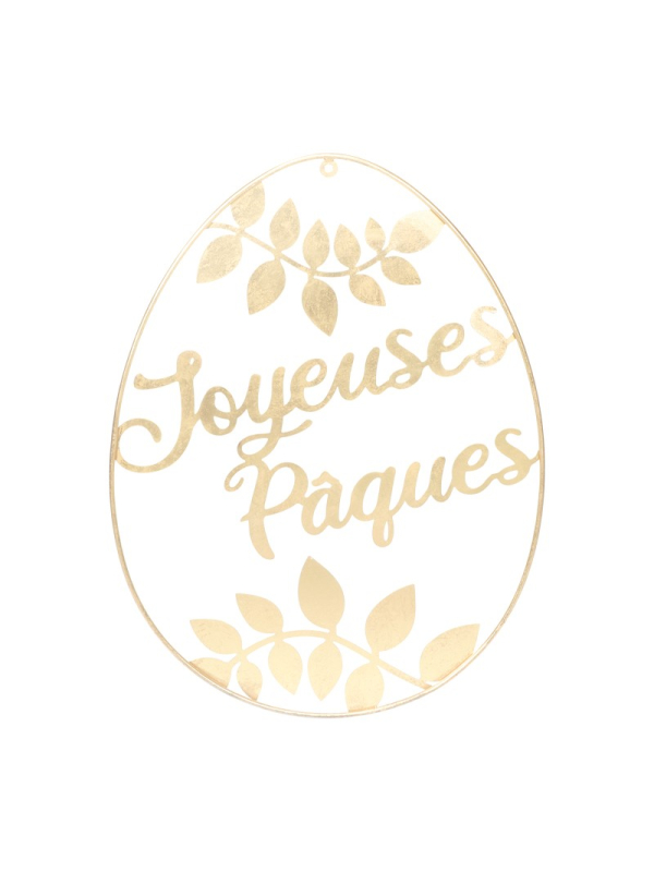 Œuf de Pâques Métal Doré 80 cm – Décoration Premium à Suspendre