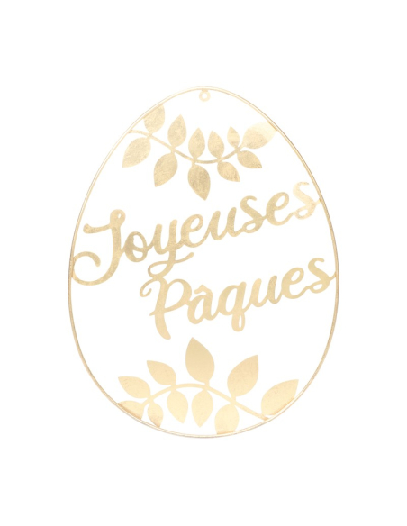 Œuf de Pâques Métal Doré 80 cm – Décoration Premium à Suspendre