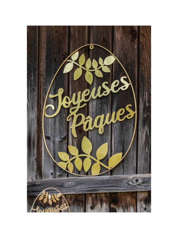 Œuf de Pâques Métal Doré 80 cm – Décoration Premium à Suspendre