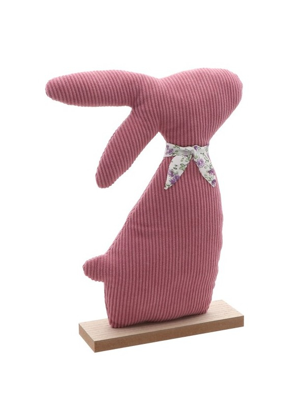 Décoration Lapin de Pâques en Velours – Vieux Rose 28 cm
