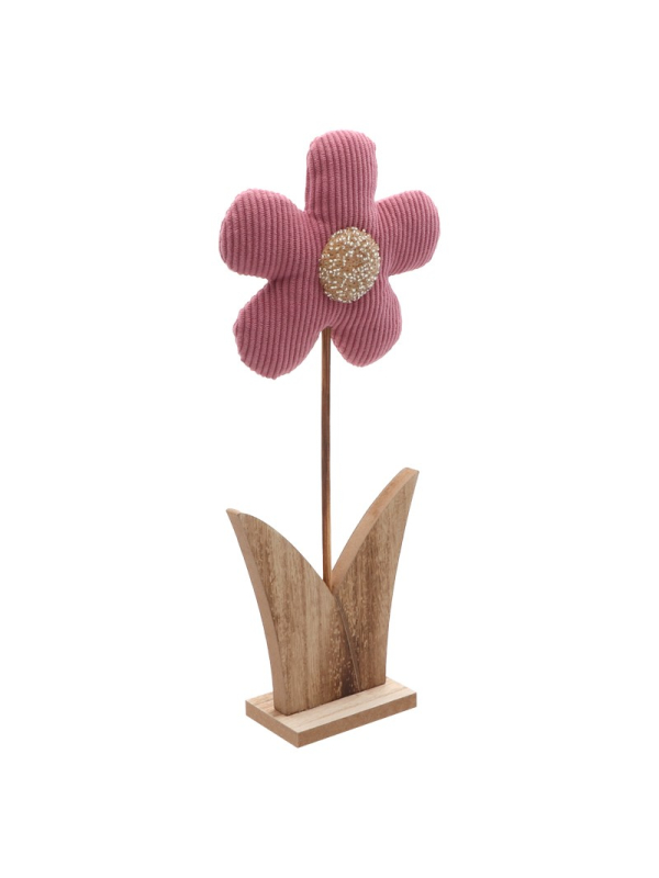 Décoration Fleur de Pâques en Velours – Lola Vieux Rose 32 cm