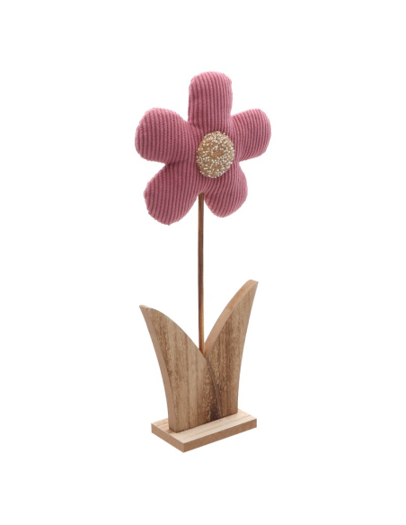 Décoration Fleur de Pâques en Velours – Lola Vieux Rose 32 cm