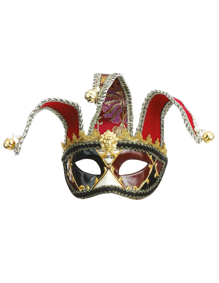Loup Vénitien avec Grelots – Masque de Carnaval Adulte à Nouer