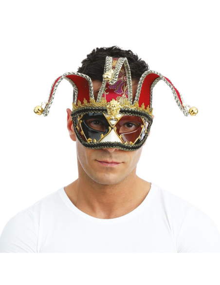 Loup Vénitien avec Grelots – Masque de Carnaval Adulte à Nouer