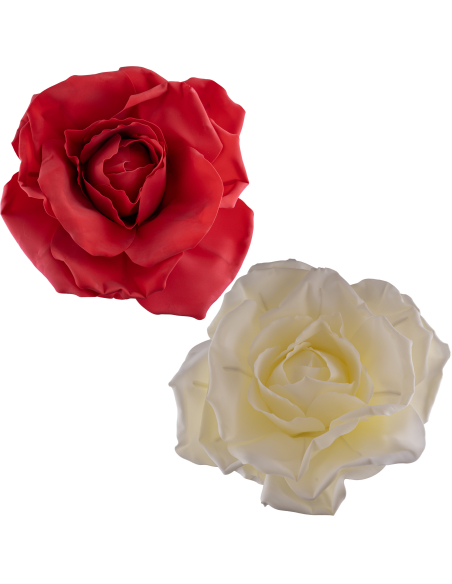 Fleur Géante Mousse 70 cm – Rouge ou Blanche – Déco Mariage & Événements