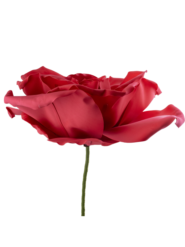 Fleur Géante Mousse 70 cm – Rouge – Déco Mariage & Événements