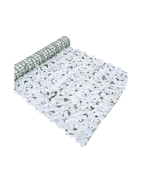 Mur Fleuri en Rouleau 100 × 300 cm – Décoration Florale Blanche