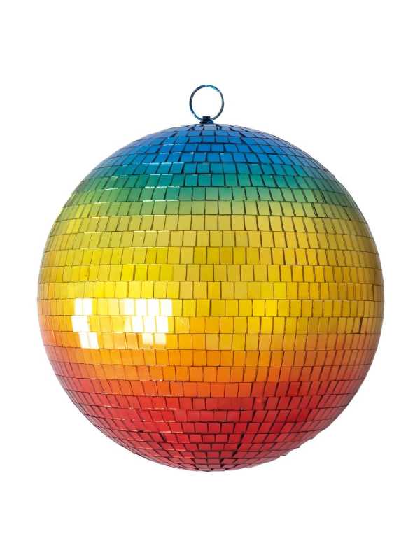 Boule à facettes arc-en-ciel Ø 30 cm – Décoration disco lumineuse et festive
