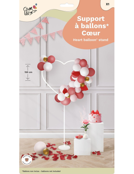 Support à ballons Cœur 150 cm – Arche romantique pour déco festive