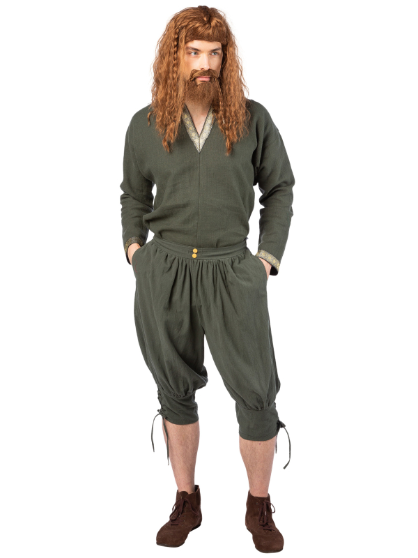 Pantalon Médiéval Homme 3/4 – Culotte Historique Verte