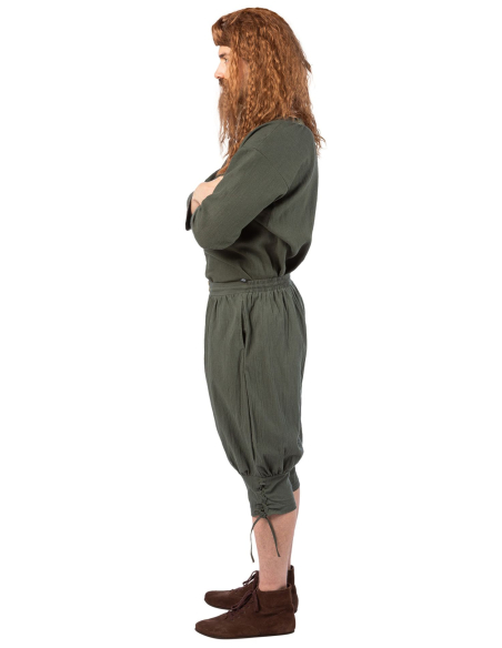 Pantalon Médiéval Homme 3/4 – Culotte Historique Verte