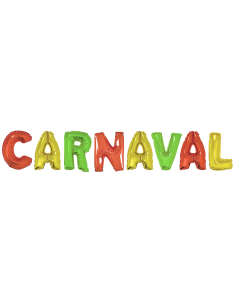 Set de ballons lettres “Carnaval” 40 cm avec ruban – Décoration festive pour carnaval