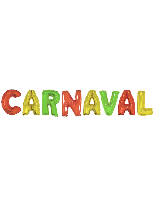 Set de ballons lettres “Carnaval” 40 cm avec ruban – Décoration festive pour carnaval