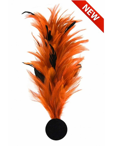 Broche plume décorative – Accessoire costume, chapeau & spectacle orange