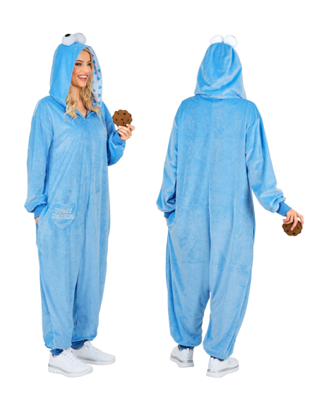 Combinaison pyjama “Monstre des bonbons” en peluche – Onesie kigurumi adulte mixte