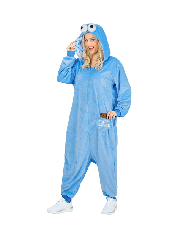 Combinaison pyjama “Monstre des bonbons” en peluche – Onesie kigurumi adulte mixte
