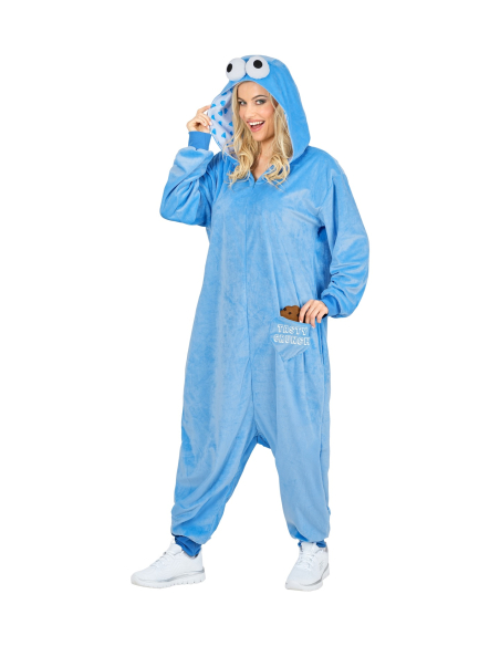 Combinaison pyjama “Monstre des bonbons” en peluche – Onesie kigurumi adulte mixte
