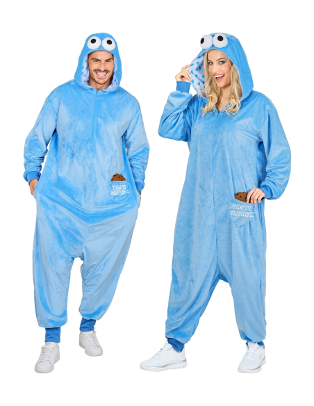 Combinaison pyjama “Monstre des bonbons” en peluche – Onesie kigurumi adulte mixte