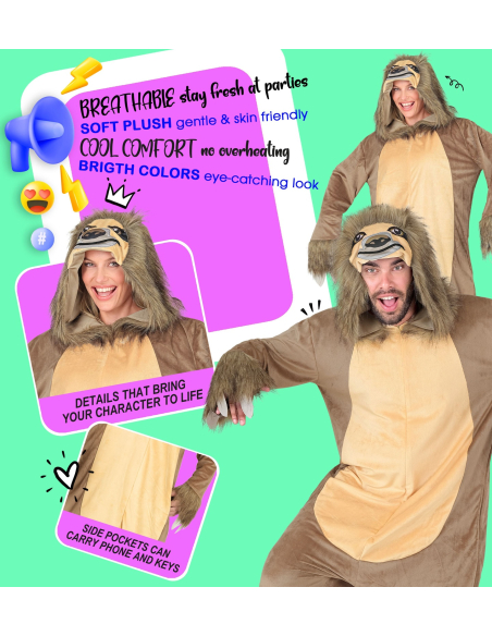 Combinaison pyjama paresseux – Onesie kigurumi mixte adulte