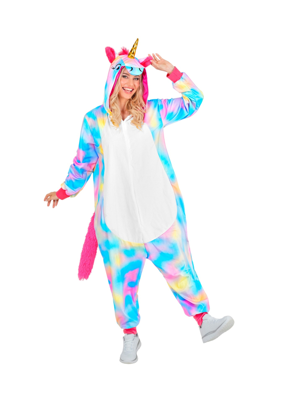 Combinaison pyjama licorne arc‑en‑ciel – Onesie kigurumi mixte adulte