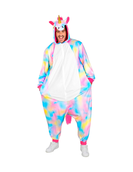 Combinaison pyjama licorne arc‑en‑ciel – Onesie kigurumi mixte adulte