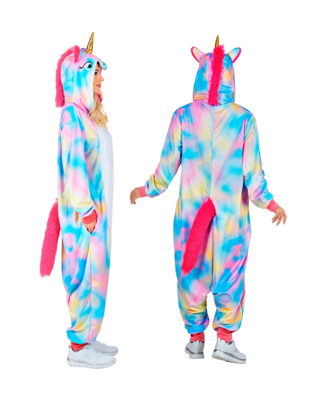 Combinaison pyjama licorne arc‑en‑ciel – Onesie kigurumi mixte adulte