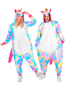 Combinaison pyjama licorne arc‑en‑ciel – Onesie kigurumi mixte adulte