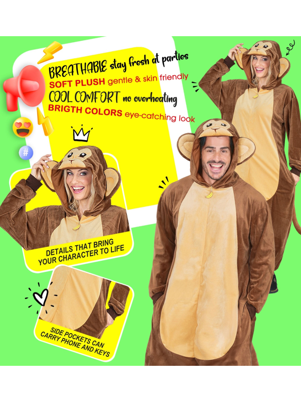 Combinaison pyjama singe – Onesie kigurumi mixte adulte