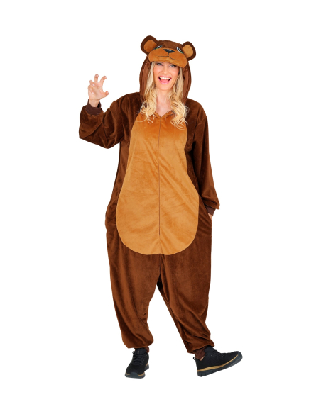 Combinaison pyjama ours brun – Onesie kigurumi mignon mixte adulte