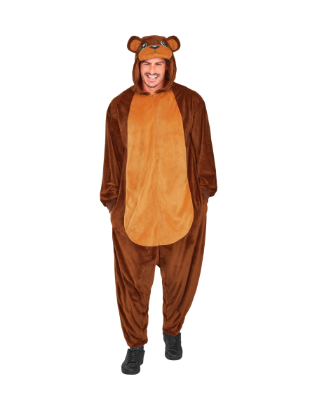 Combinaison pyjama ours brun – Onesie kigurumi mignon mixte adulte