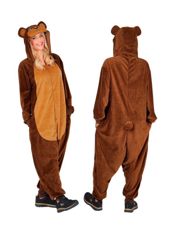 Combinaison pyjama ours brun – Onesie kigurumi mignon mixte adulte