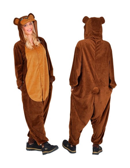 Combinaison pyjama ours brun – Onesie kigurumi mignon mixte adulte