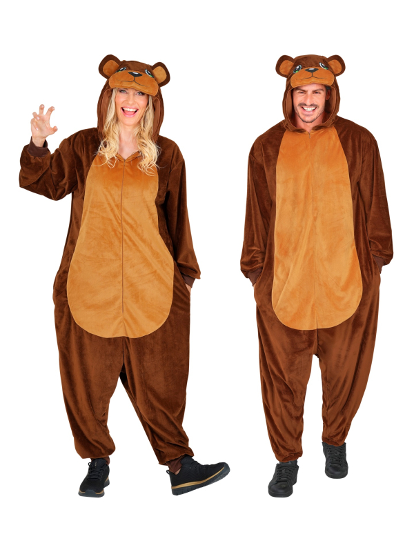 Combinaison pyjama ours brun – Onesie kigurumi mignon mixte adulte