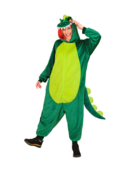Combinaison pyjama dinosaure vert – Onesie kigurumi dragon mixte adult