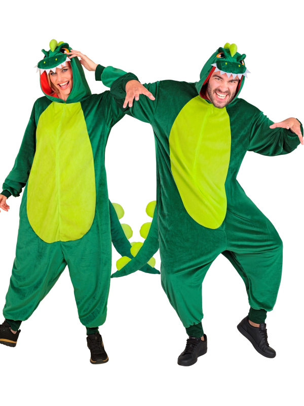 Combinaison pyjama dinosaure vert – Onesie kigurumi dragon mixte adult