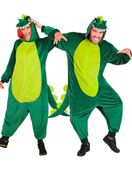 Combinaison pyjama dinosaure vert – Onesie kigurumi dragon mixte adult