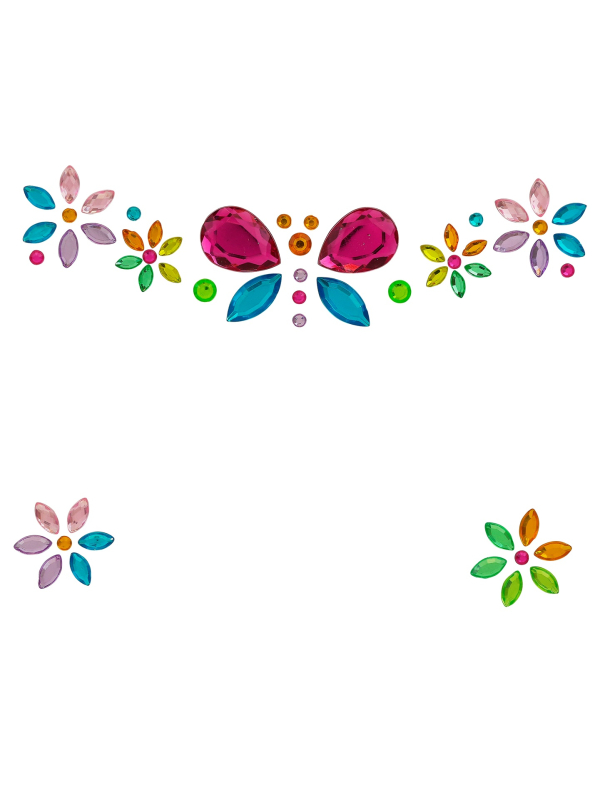 Bijoux de visage papillon enfant – Strass autocollants multicolores