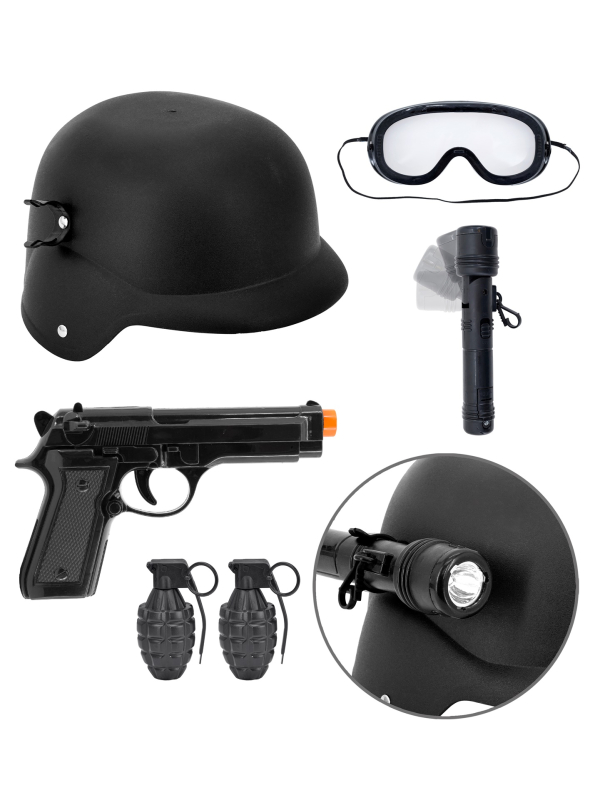 Accessoires déguisement policier enfant – Set S.W.A.T. complet