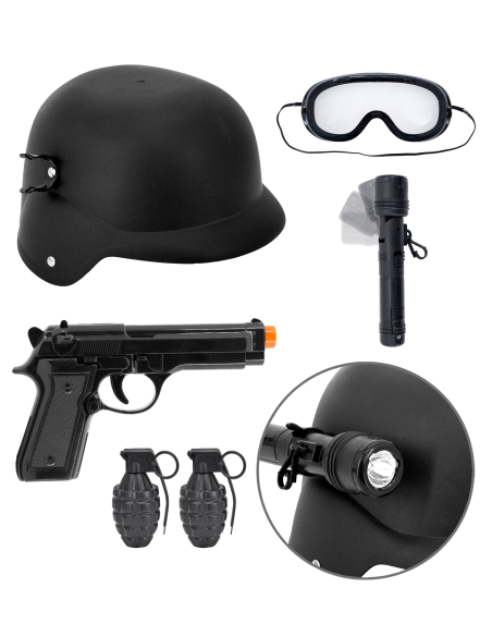 Accessoires déguisement policier enfant – Set S.W.A.T. complet