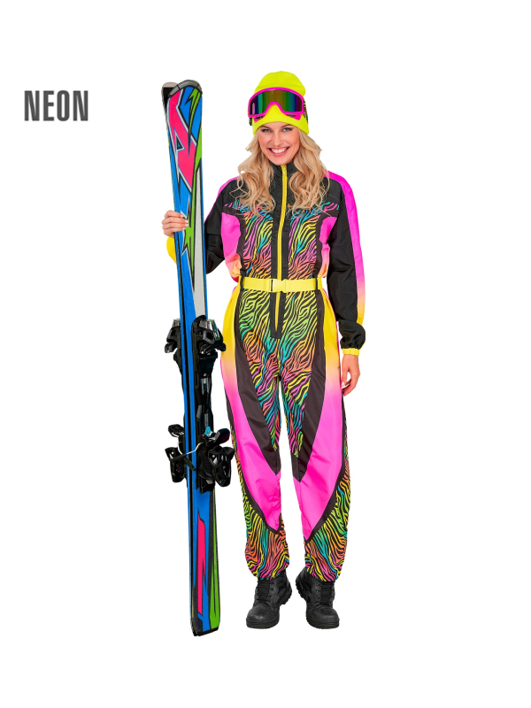 Déguisement Combinaison Snowboarder Femme Néon – Années 80 Fluo du S au XXL