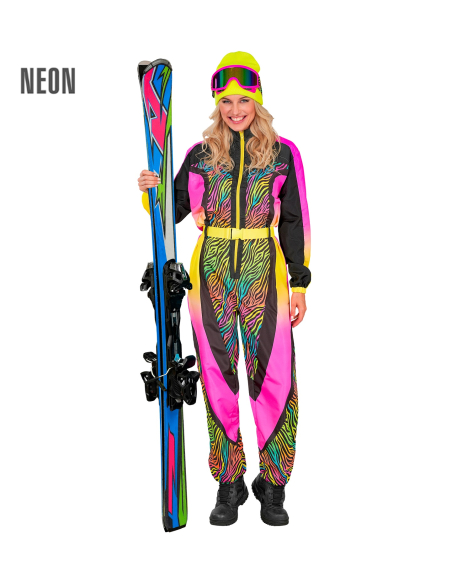 Déguisement Combinaison Snowboarder Femme Néon – Années 80 Fluo du S au XXL