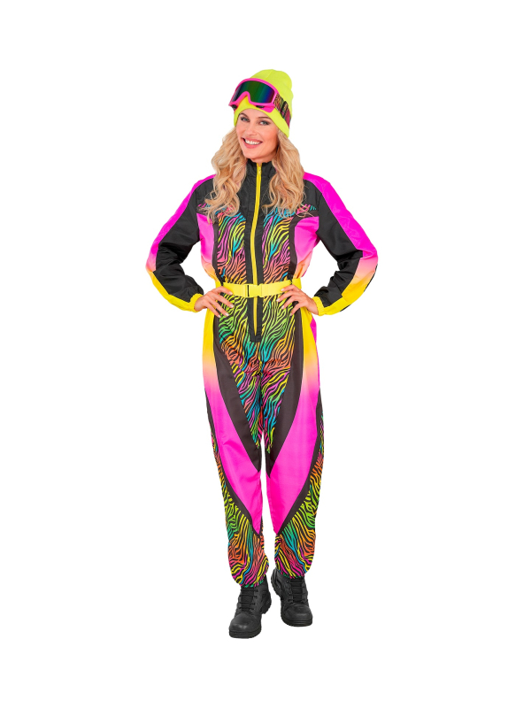 Déguisement Combinaison Snowboarder Femme Néon – Années 80 Fluo du S au XXL