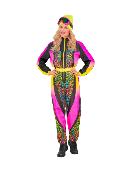 Déguisement Combinaison Snowboarder Femme Néon – Années 80 Fluo du S au XXL