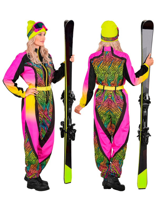 Déguisement Combinaison Snowboarder Femme Néon – Années 80 Fluo du S au XXL