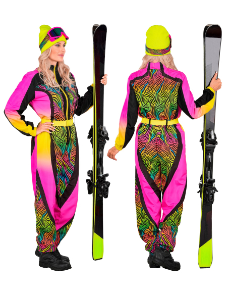 Déguisement Combinaison Snowboarder Femme Néon – Années 80 Fluo du S au XXL