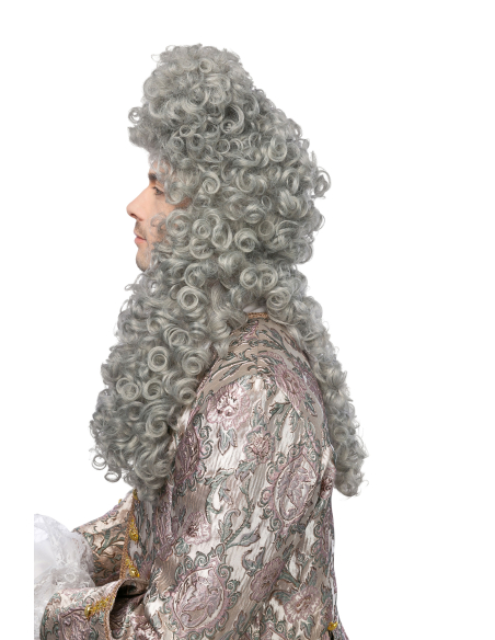 Perruque XVIIIe Allonge homme – Juge ou Marquis gris