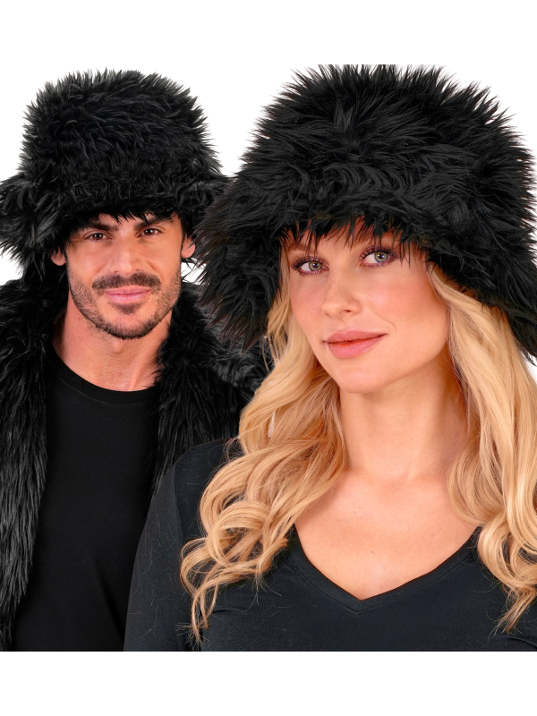 Bob en Fausse Fourrure Coloré – Chapeau Tendance Festival & Carnaval noir