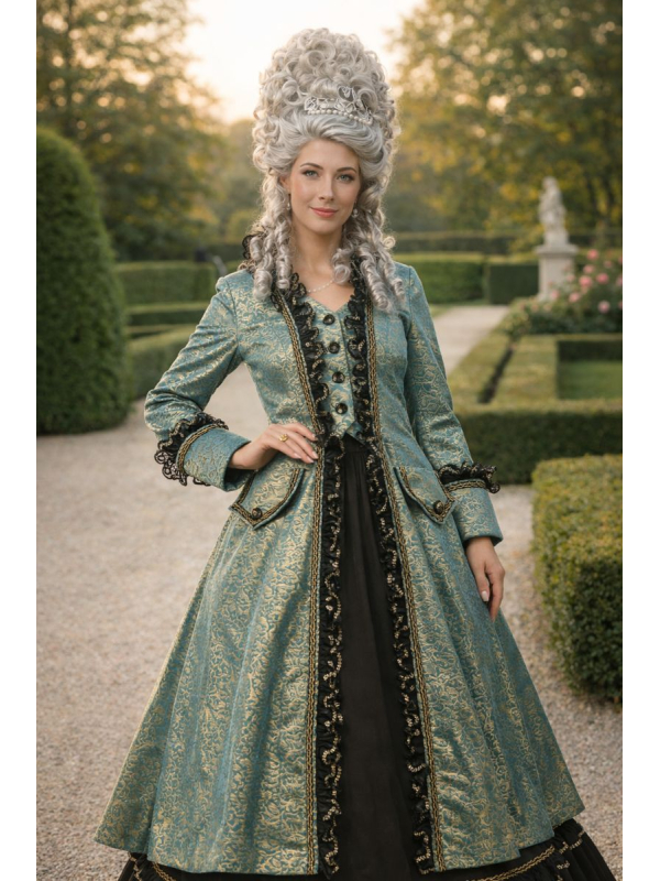 Costume Baroque Femme – Robe de Marquise XVIIIᵉ siècle avec Veste Longue