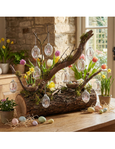 Œufs en verre décoratifs Lapin à suspendre – Décoration de Pâques élégante (lot minimum de 6) 2